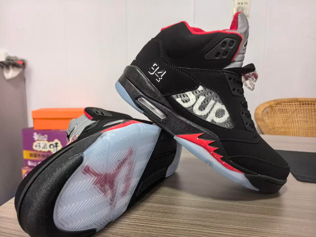 Jordan 5 Black Red Sneakers
