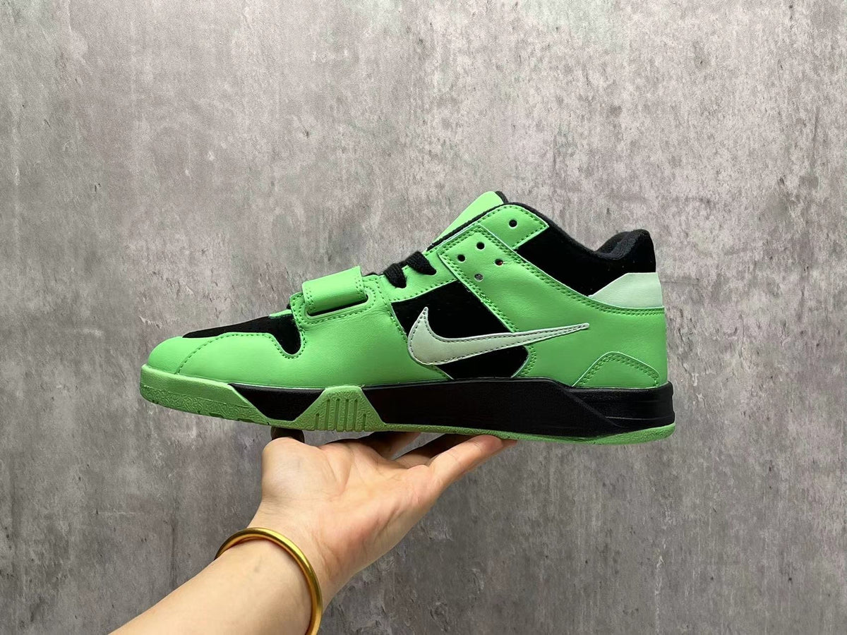 Travis Scott All-Green Reverse Swoosh Sneakers