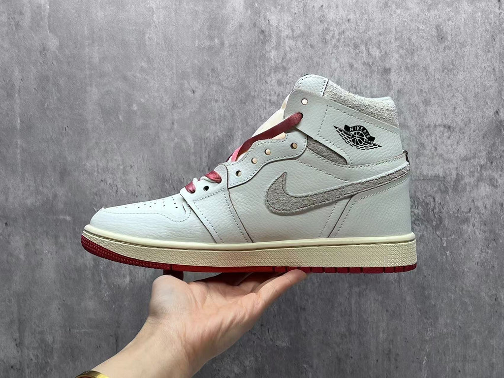 Air Jordan 1 Retro Leather Shoes - Cinnabar Red