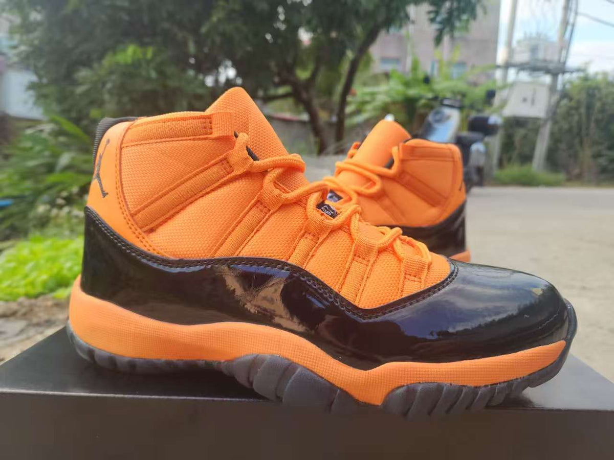 Air Jordan 11 Retro Orange Red and Black Sneakers