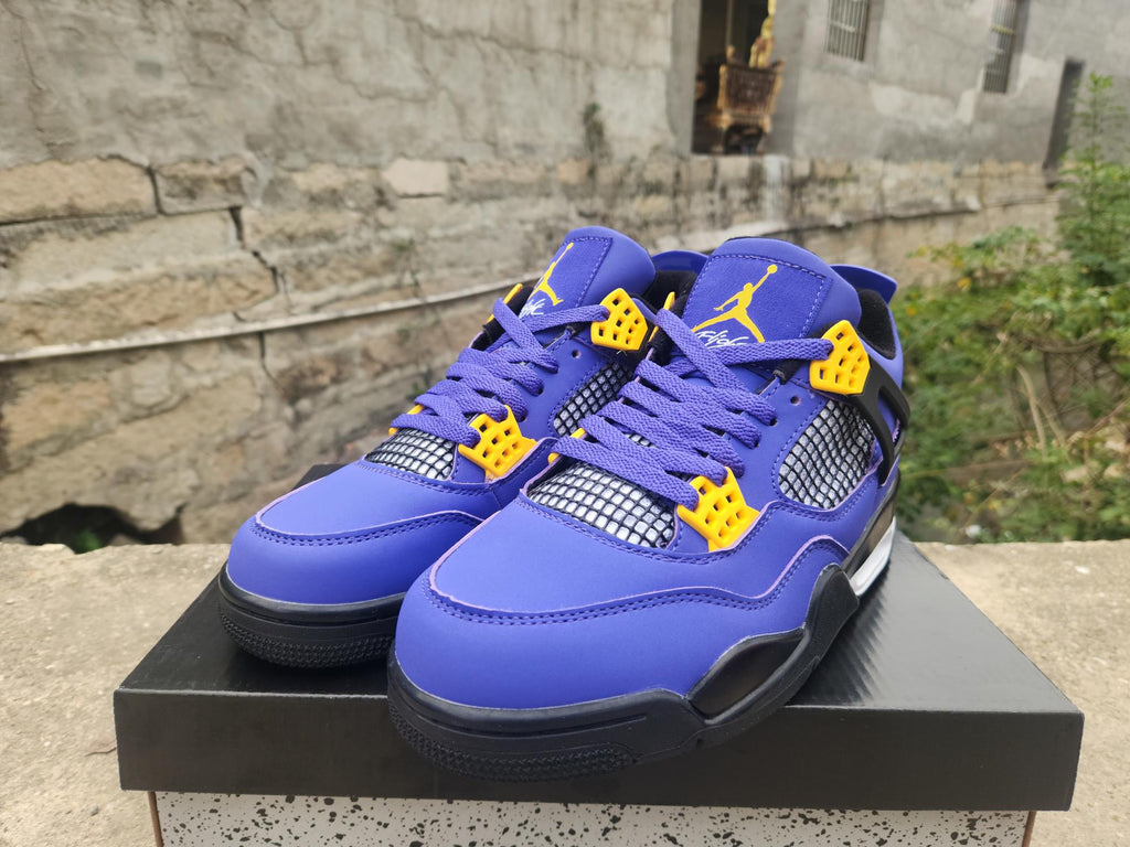 Air Jordan 4 Retro Purple Yellow Basketball Shoes (EU 40–47)