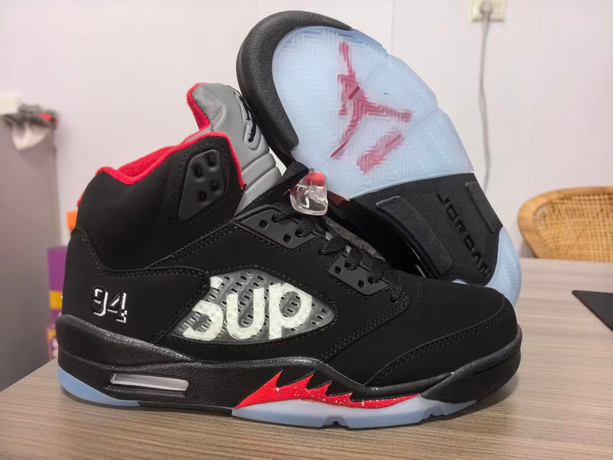 Jordan 5 Black Red Sneakers