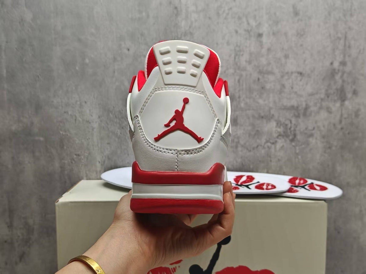 Air Jordan 4 Retro "Valentine's Day" Sierra Red White Basketball Shoes (EU 36–47.5, Half Sizes)