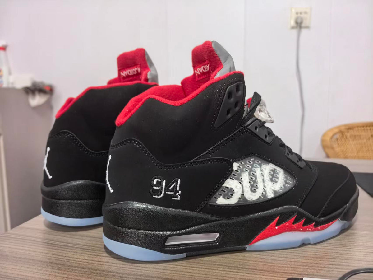 Jordan 5 Black Red Sneakers