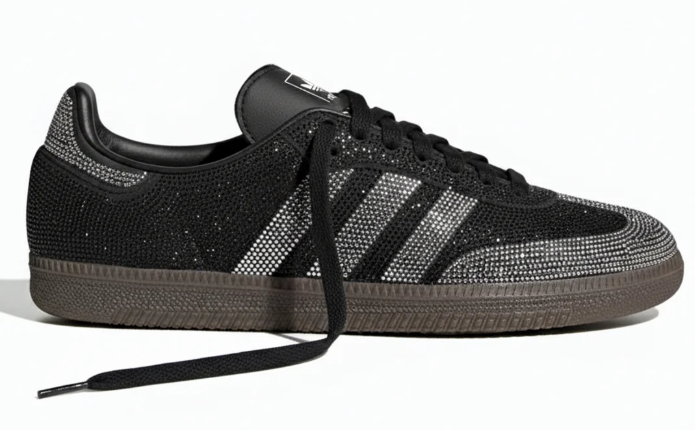 Women's adidas Samba OG Rhinestone Shoes - Black/Silver