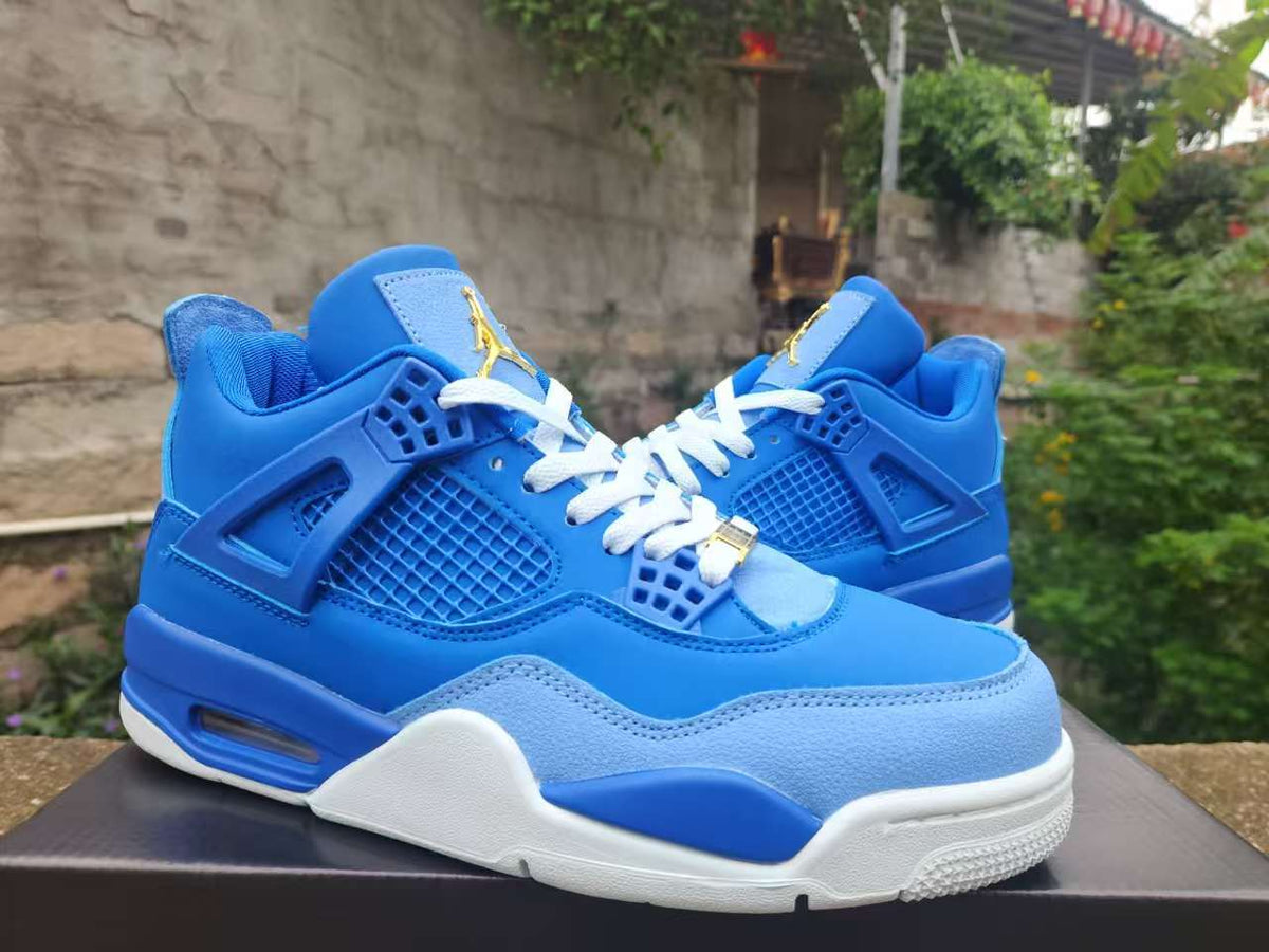 Air Jordan 4 Retro Royal Blue Gold Basketball Shoes (EU 40–47)