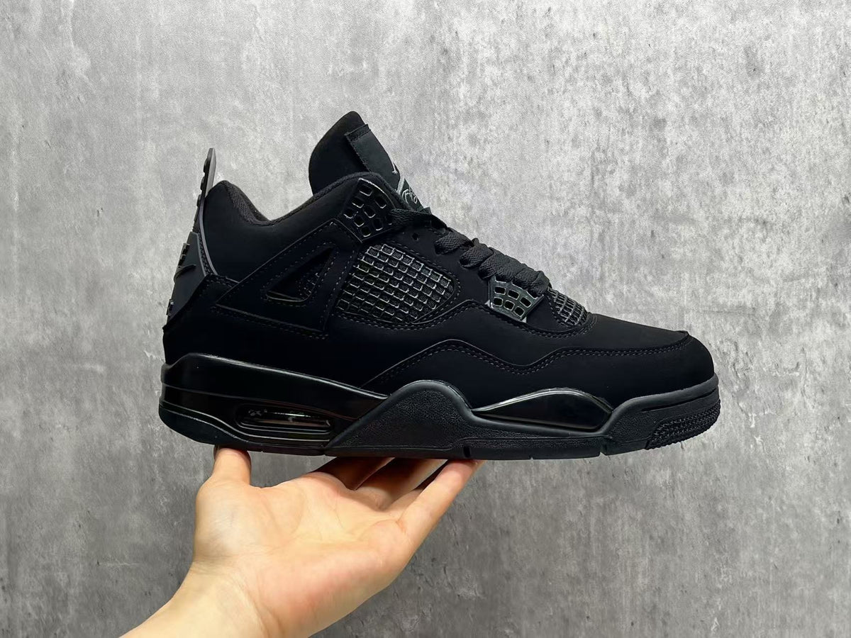 Air Jordan 4 Retro "Black Cat" Basketball Shoes (EU 36–47.5, Half Sizes)