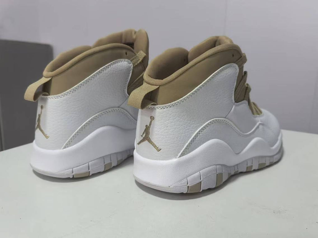 Air Jordan 10 White Brown Sneakers
