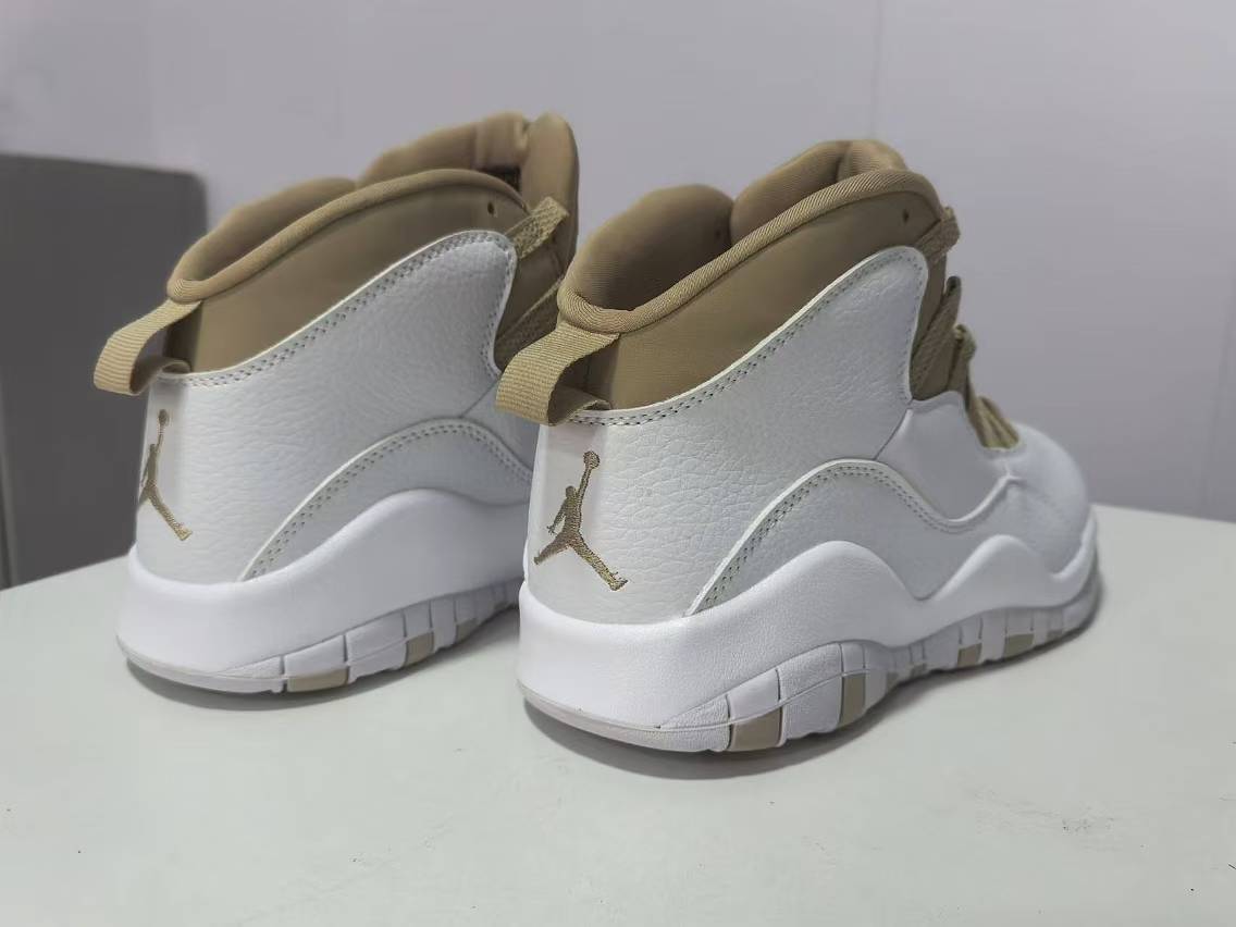Jordan 10 White and Brown Sneakers