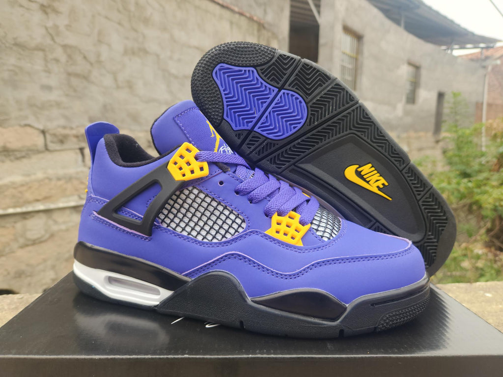Air Jordan 4 Retro Purple Yellow Basketball Shoes (EU 40–47)