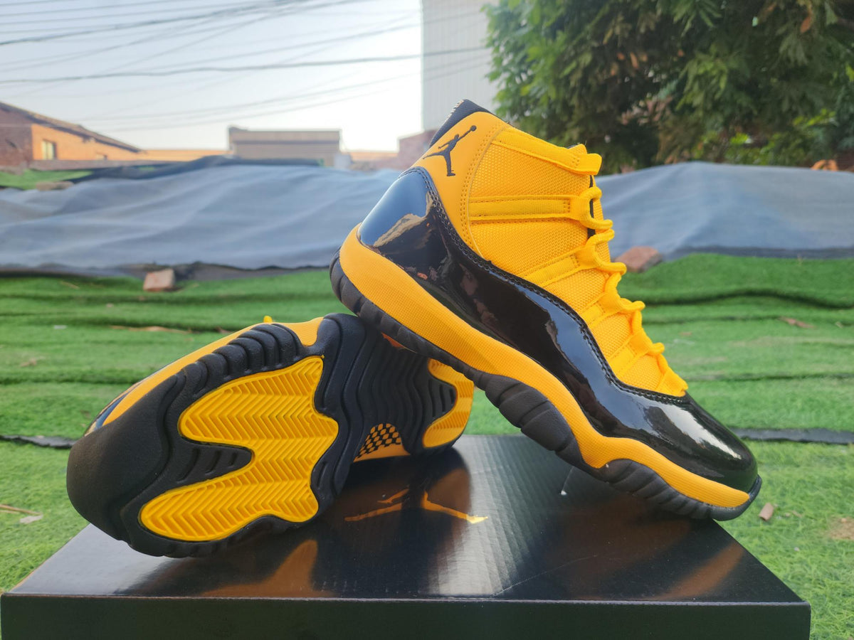 Air Jordan 11 Orange Yellow and Black Sneakers