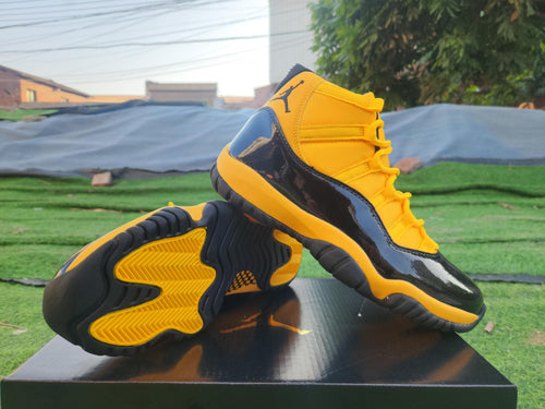 Air Jordan 11 Orange Yellow and Black Sneakers