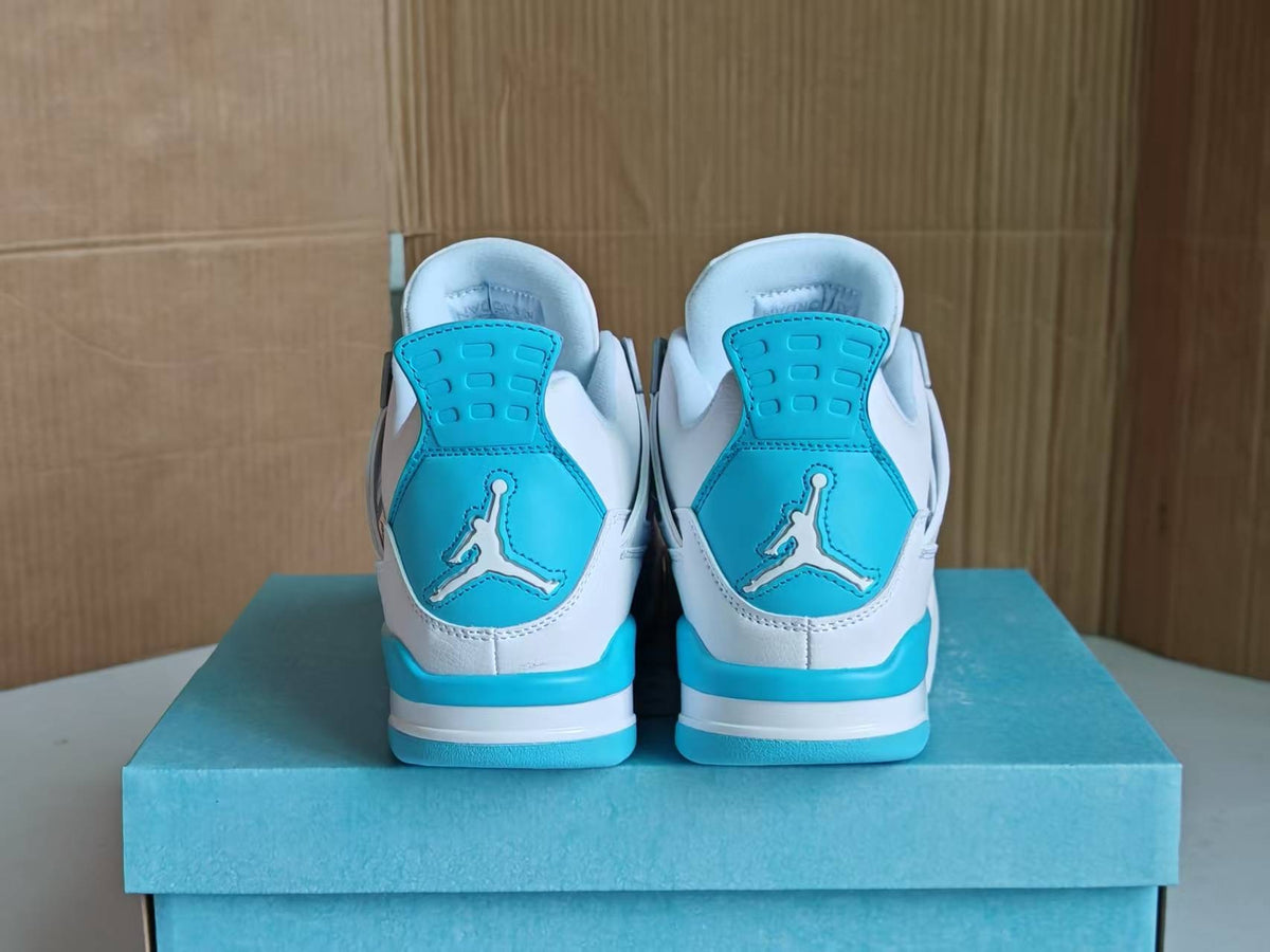 Air Jordan 4 Retro White Aluminum Ice Blue Metallic Silver HV0823-100 Men's & Women's (EU 36–47.5)
