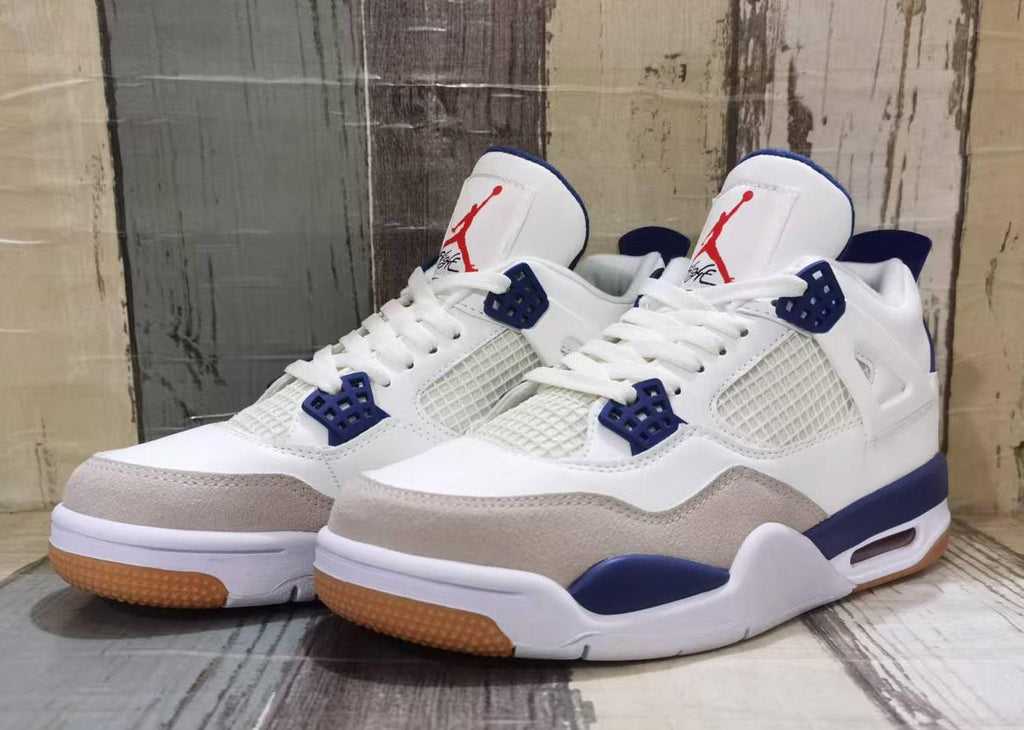 Air Jordan 4 Retro Off-White Blue Basketball Shoes (EU 36–47)