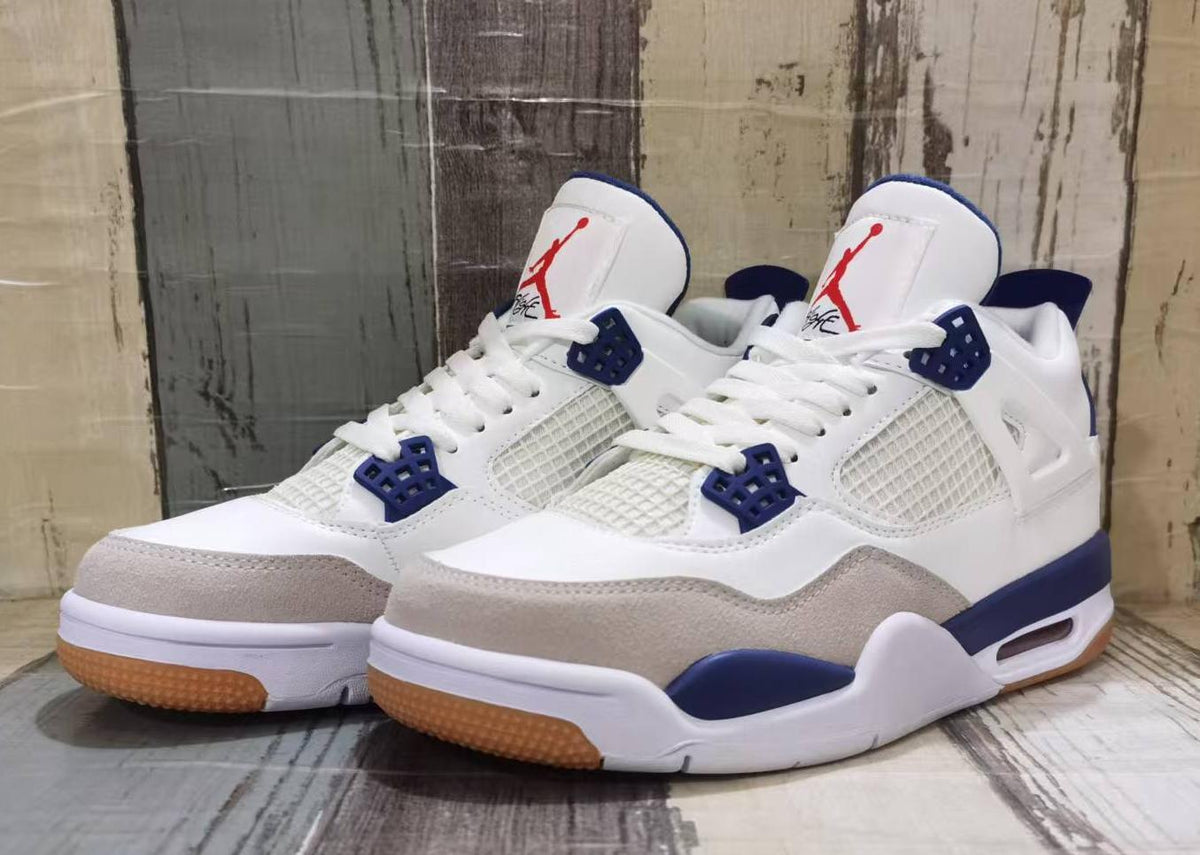 Air Jordan 4 Retro Off-White Blue Basketball Shoes (EU 36–47)