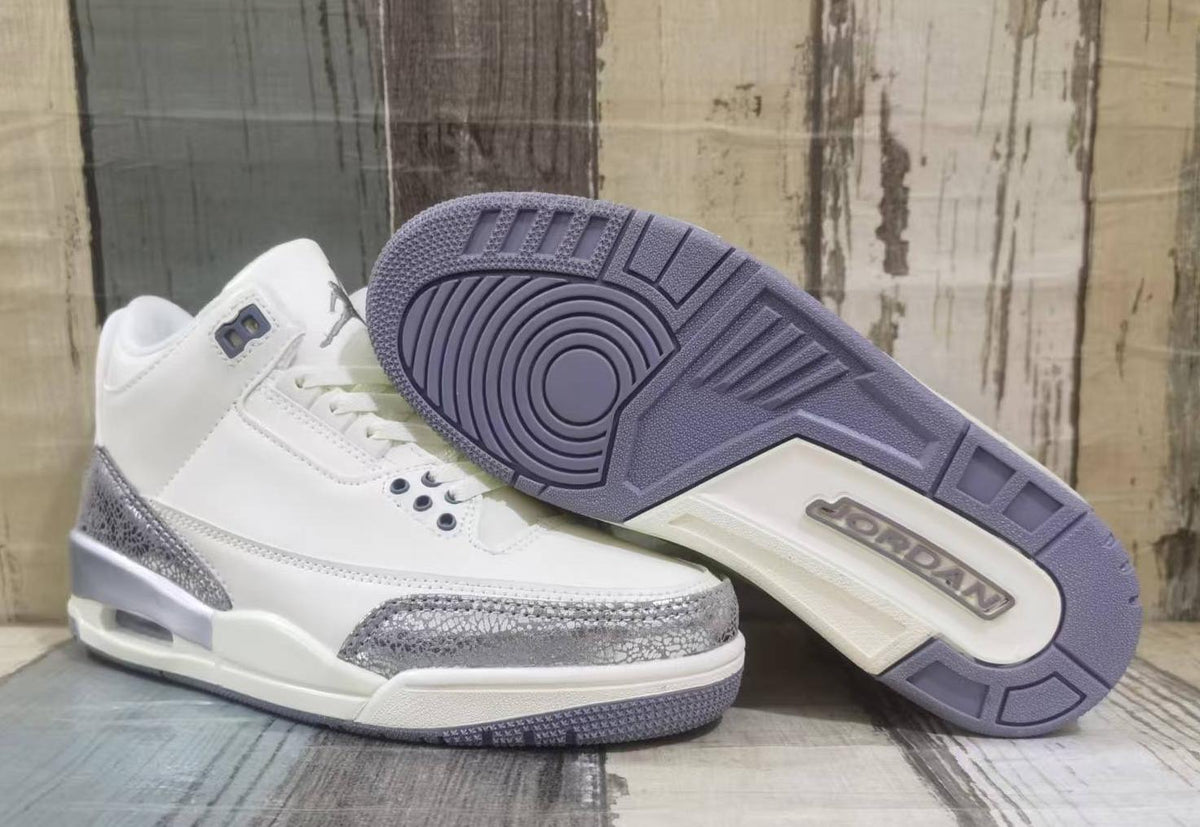 Men's Air Jordan 3 Retro Shoes - Beige/Silver