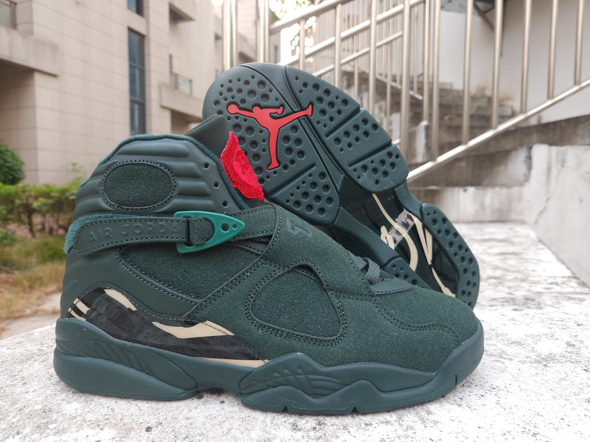 Air Jordan 8 Green Gold Black and Red Sneakers