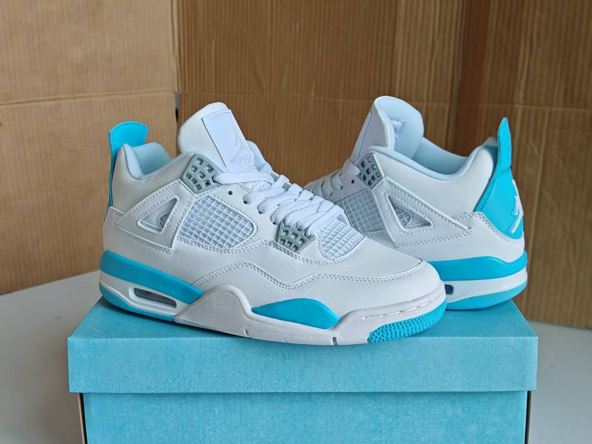 Air Jordan 4 Retro White Aluminum Ice Blue Metallic Silver HV0823-100 Men's & Women's (EU 36–47.5)
