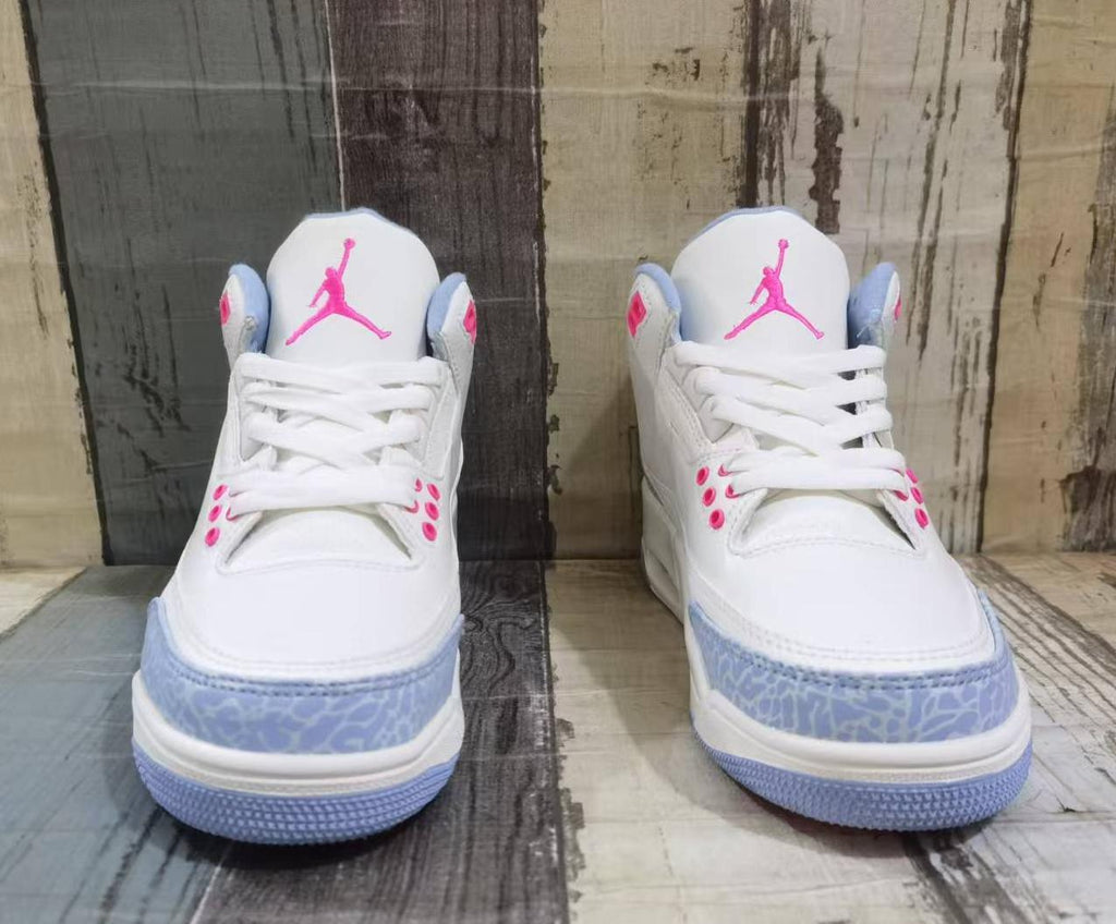 Men's Air Jordan 3 Retro Shoes - Off-White/Pink/Red
