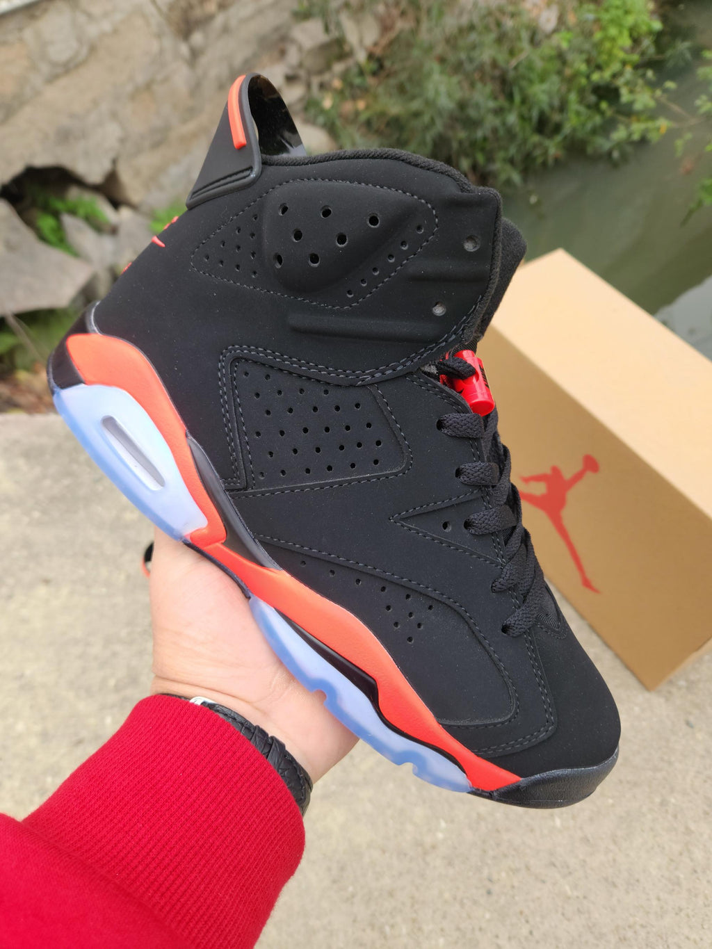 Air Jordan 6 "Shattered Backboard" Black Red Basketball Shoes Men's & Women's (EU 36–47)
