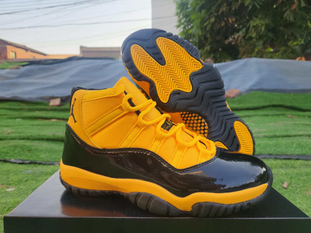 Air Jordan 11 Orange Yellow and Black Sneakers