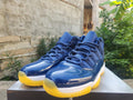 Jordan 11 Dark Blue and Yellow Sneakers