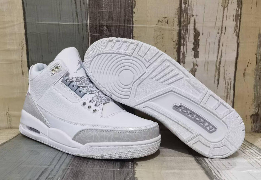 Air Jordan 3 Retro Shoes - Pure White | Men & Women