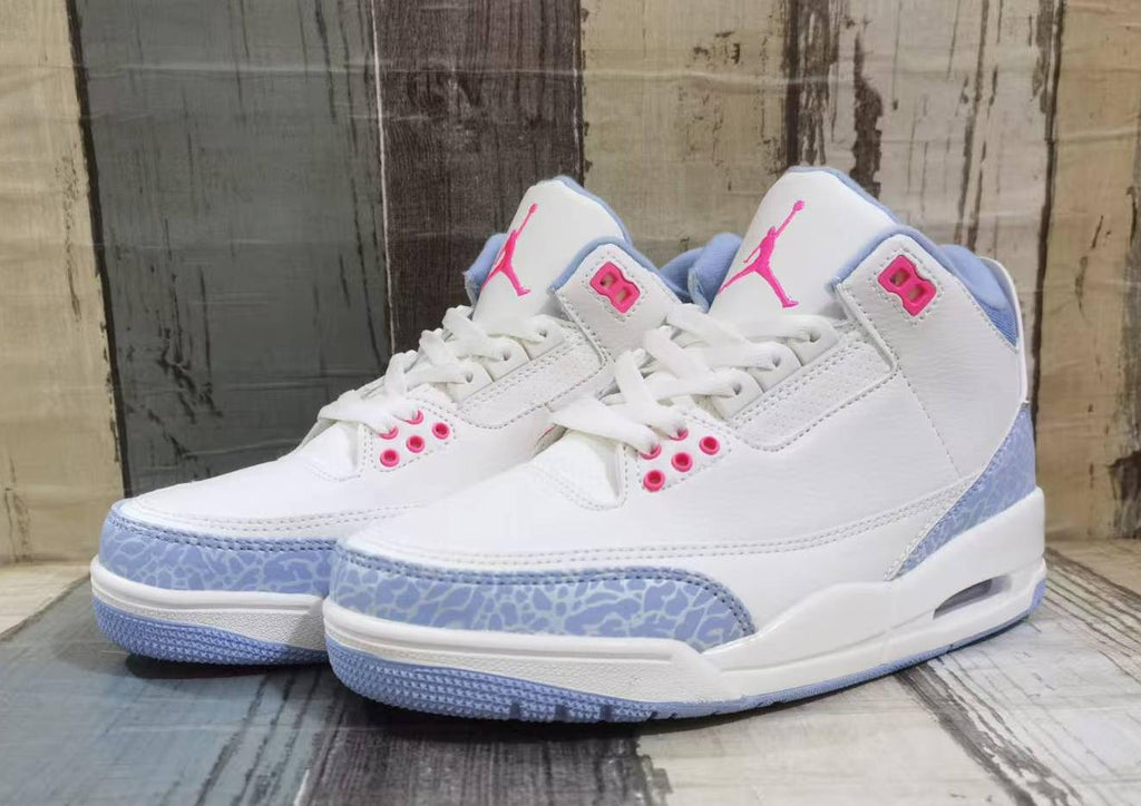 Men's Air Jordan 3 Retro Shoes - Off-White/Pink/Red