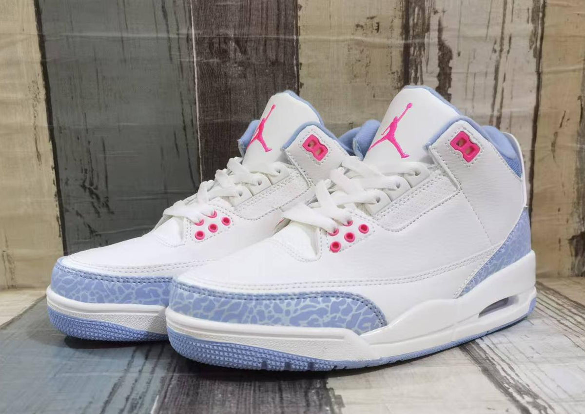 Men's Air Jordan 3 Retro Shoes - Off-White/Pink/Red