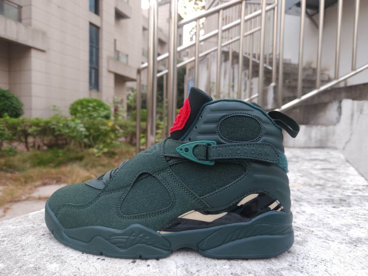 Air Jordan 8 Green Gold Black and Red Sneakers