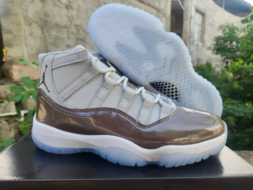 Air Jordan 11 Brown and Grey Sneakers