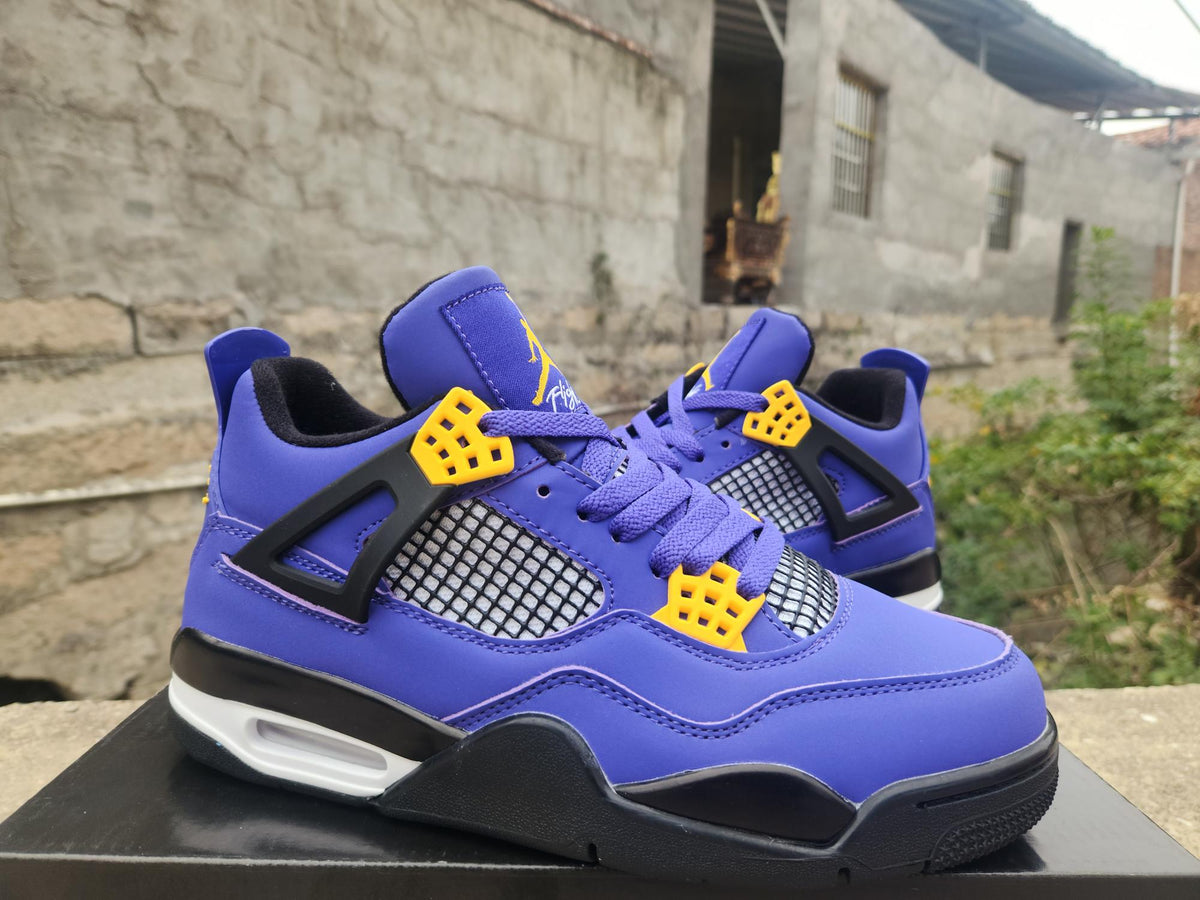 Air Jordan 4 Retro Purple Yellow Basketball Shoes (EU 40–47)