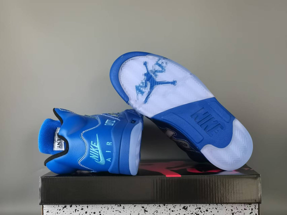 Air Jordan 5 Retro "NY" Arctic Blue Black Basketball Shoes (EU 40–47)