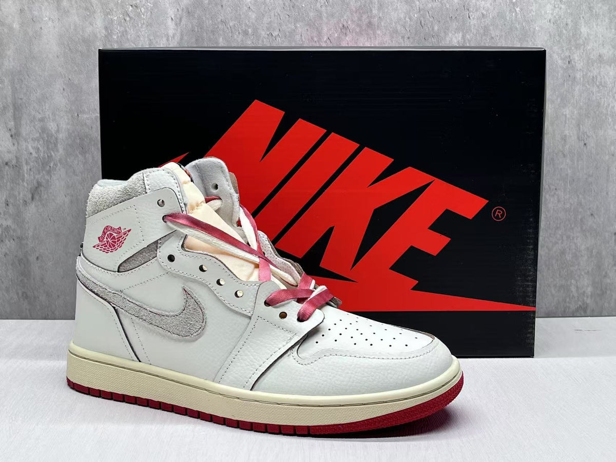 Air Jordan 1 Retro Leather Shoes - Cinnabar Red