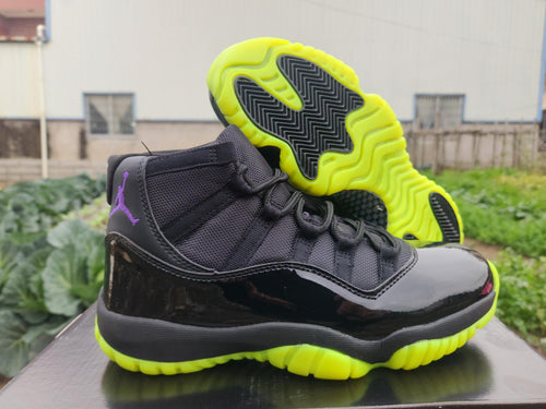 Air Jordan 11 Retro Black and Green Sneakers