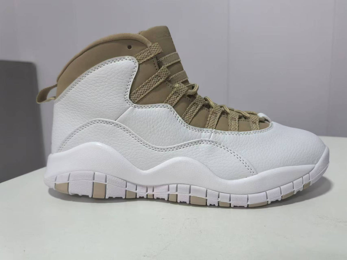 Air Jordan 10 White Brown Sneakers