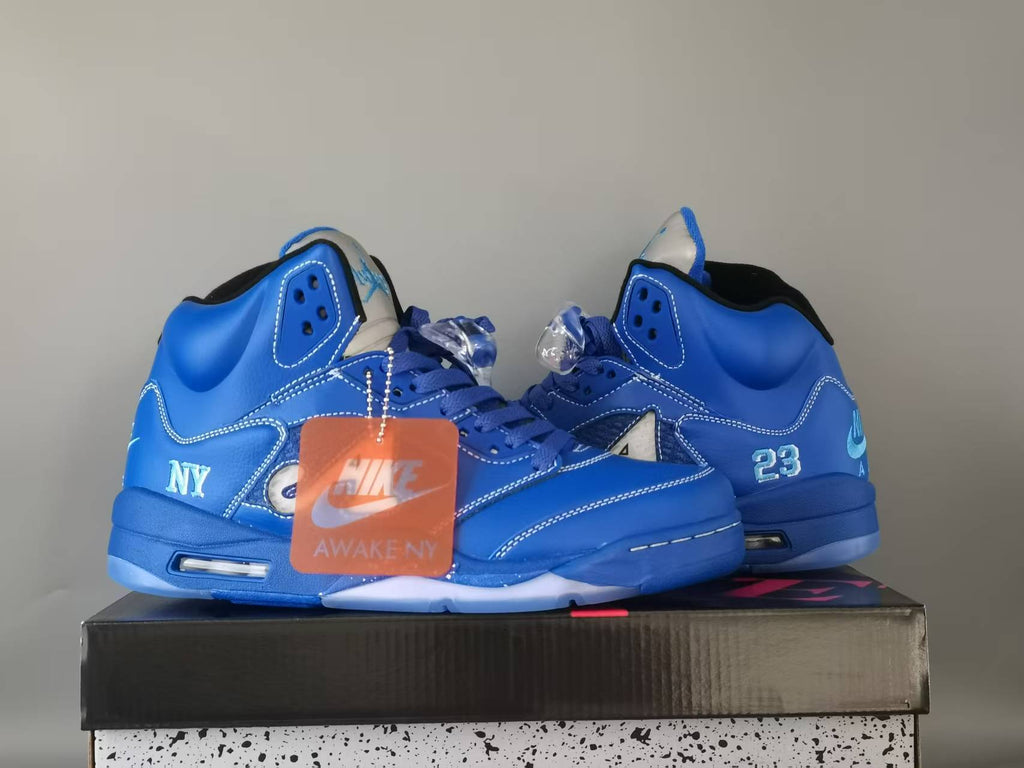 Air Jordan 5 Retro "NY" Arctic Blue Black Basketball Shoes (EU 40–47)