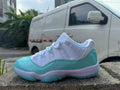Jordan 11 White and Light Green Sneakers