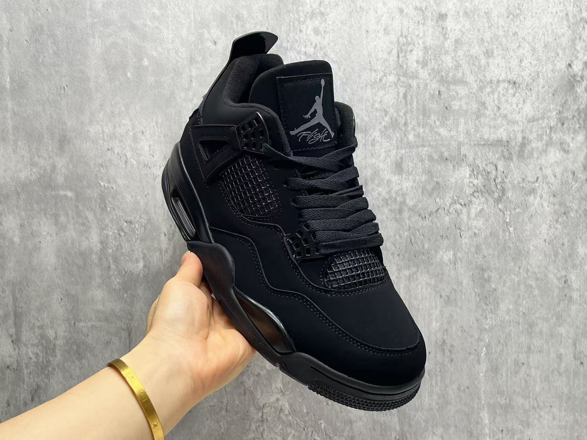 Air Jordan 4 Retro "Black Cat" Basketball Shoes (EU 36–47.5, Half Sizes)