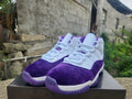 Jordan 11 White and Purple Sneakers