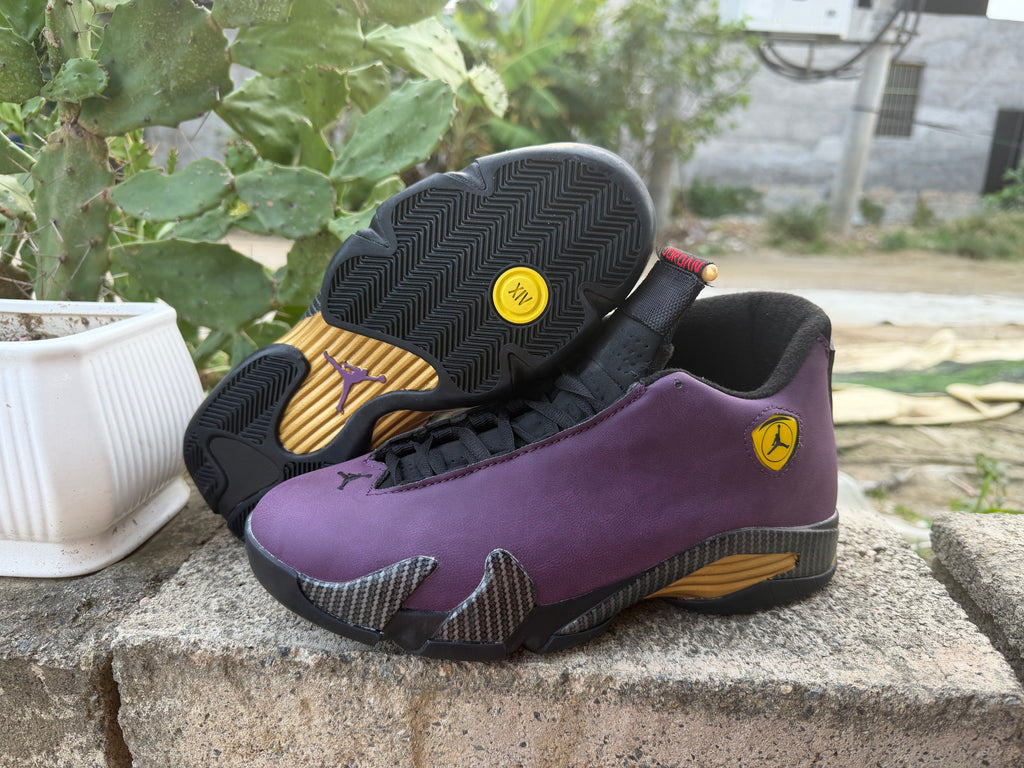 Jordan 14 Purple and Black Sneakers