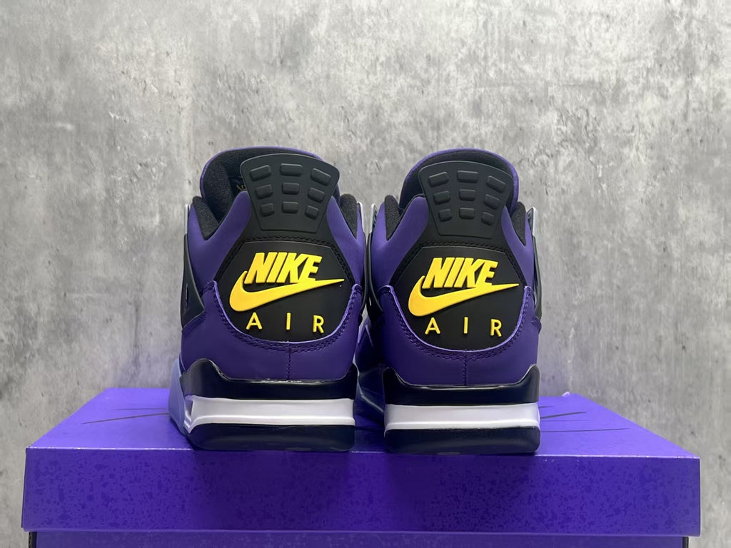 Air Jordan 4 Retro "Lakers" Purple Gold Basketball Shoes (EU 36–47.5, Half Sizes)