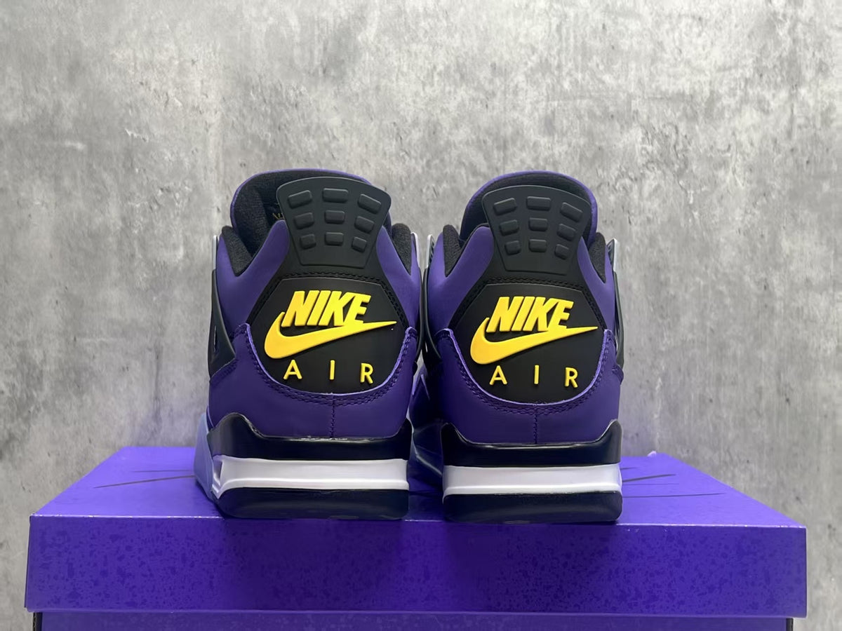 Air Jordan 4 Retro "Lakers" Purple Gold Basketball Shoes (EU 36–47.5, Half Sizes)