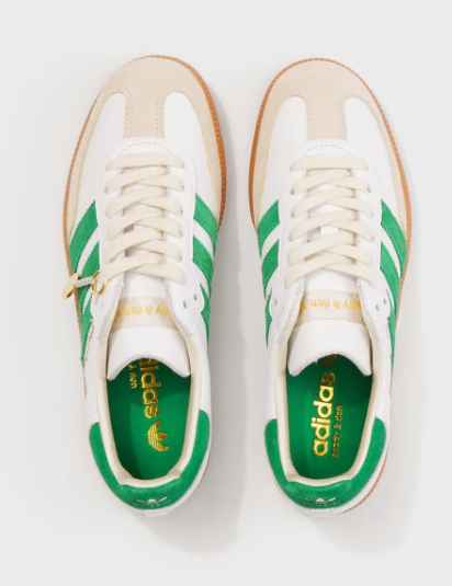 Women's adidas Samba Shoes - White/Jolly Green