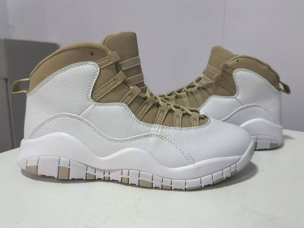 Air Jordan 10 White Brown Sneakers