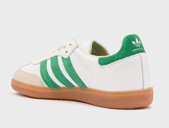 Women's adidas Samba Shoes - White/Jolly Green