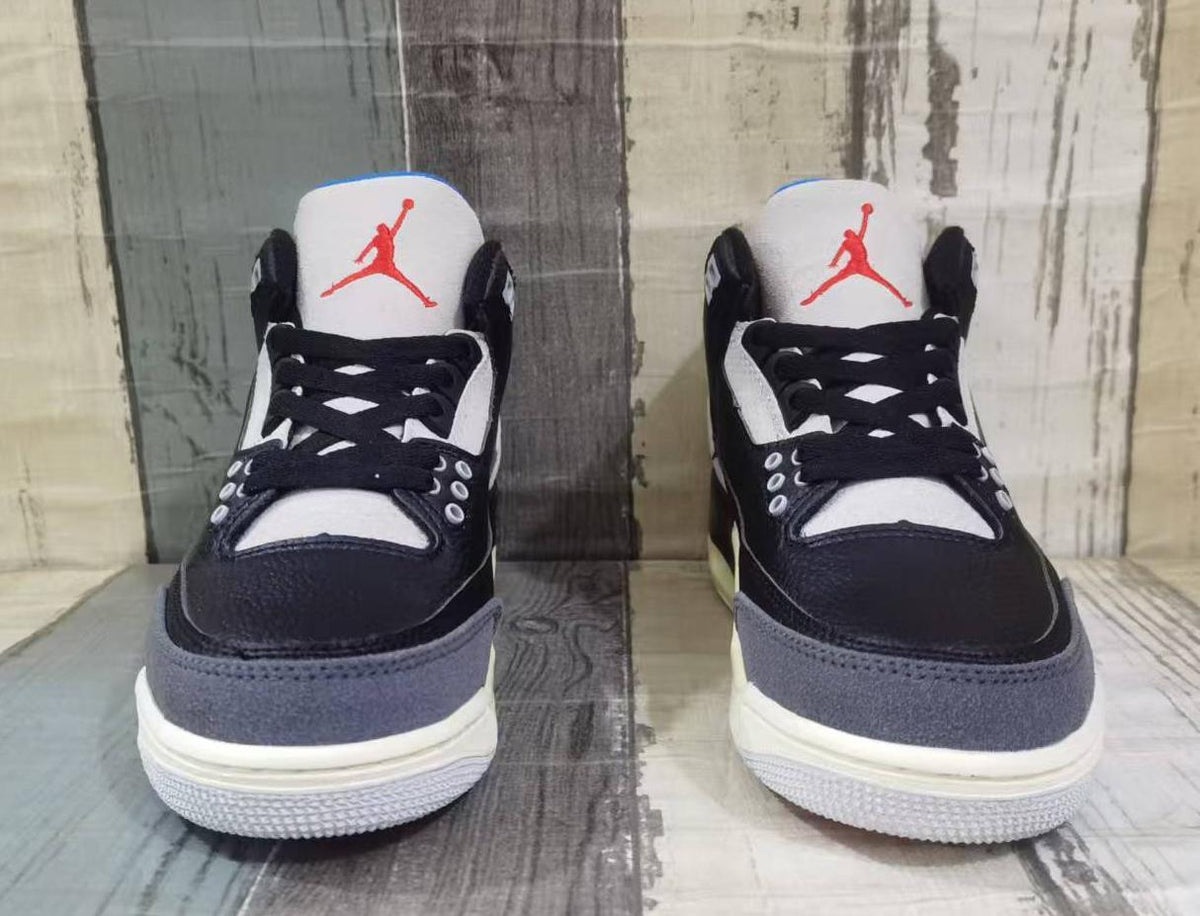 Men's Air Jordan 3 Retro Shoes - Black/Blue/Red
