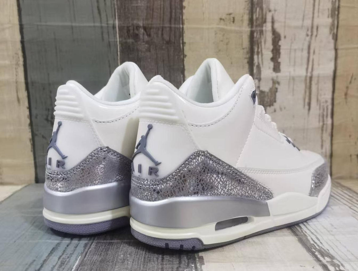 Men's Air Jordan 3 Retro Shoes - Beige/Silver