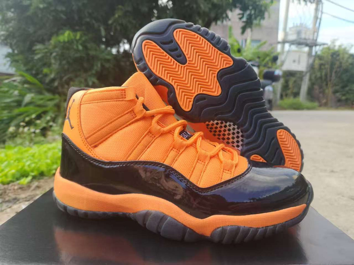 Air Jordan 11 Retro Orange Red and Black Sneakers