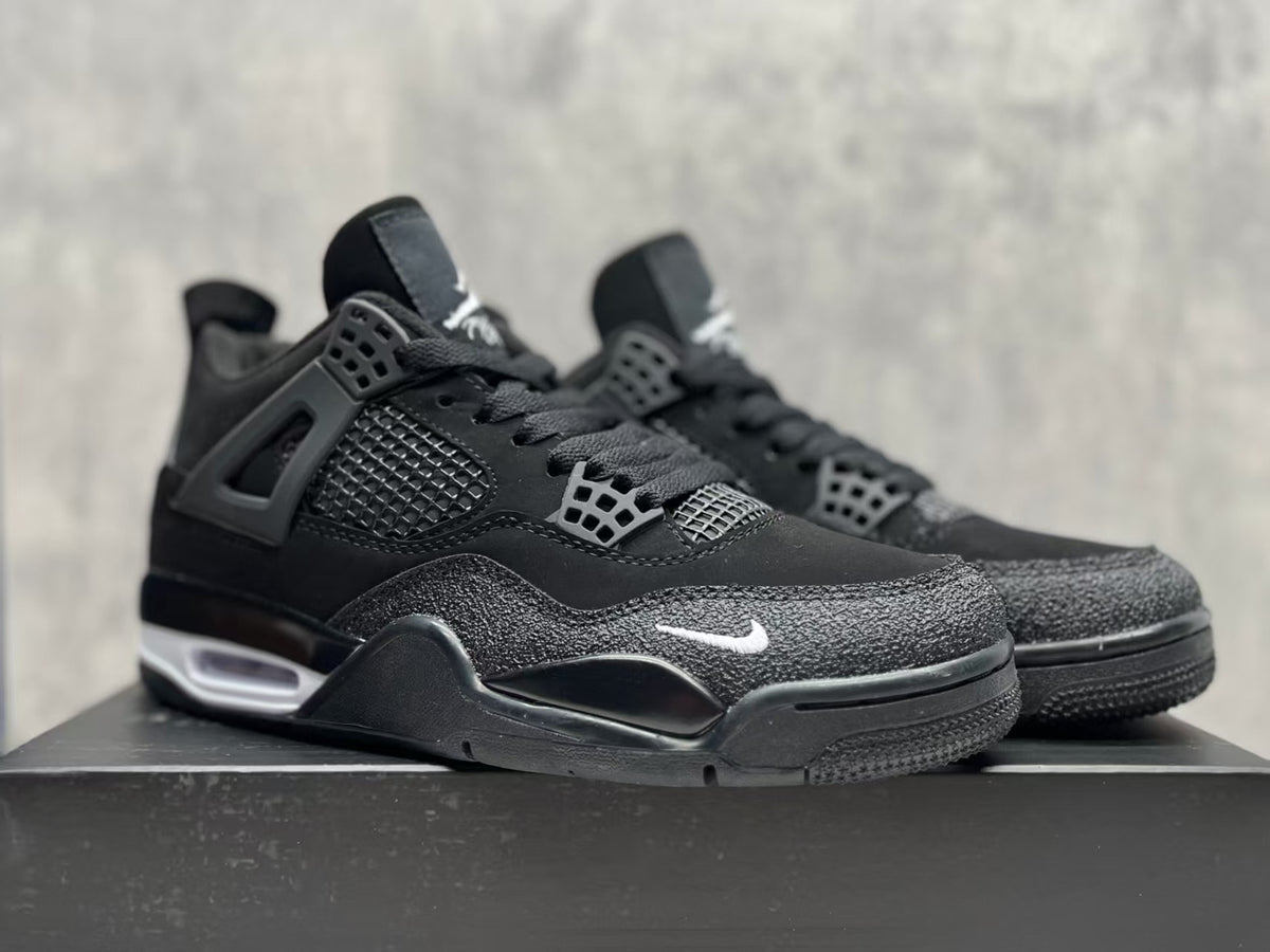 Air Jordan 4 Retro "Black Motorsport" Basketball Shoes (EU 36–47.5, Half Sizes)